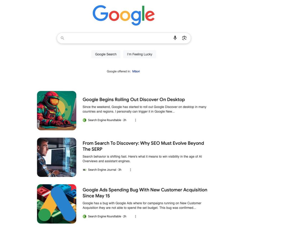 Google запускає Discover на ПК: поки що не для всіх