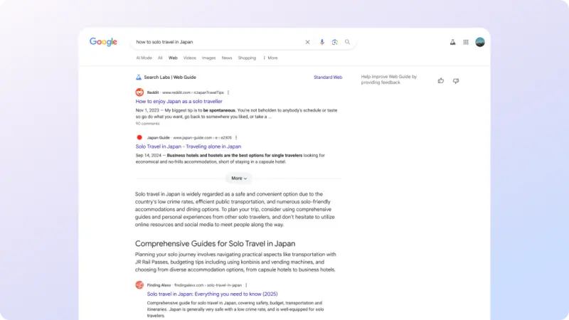 Google представляє Web Guide